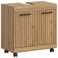 Waschbeckenunterschrank Scout Eiche Artisan - Schwarz/Eiche Artisan, Trend, Holzwerkstoff/Kunststoff (60/60/34cm) - MID.YOU