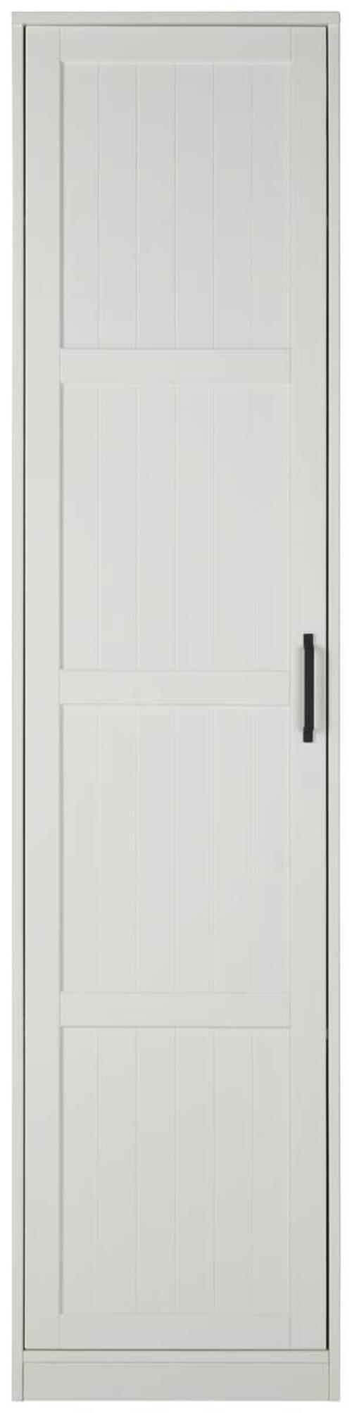 Drehtürenschrank aus Kiefer teilmassiv in Weiss - Weiss/Schwarz, Romantik / Landhaus, Holz/Kunststoff (52/220/60cm) - Mömax