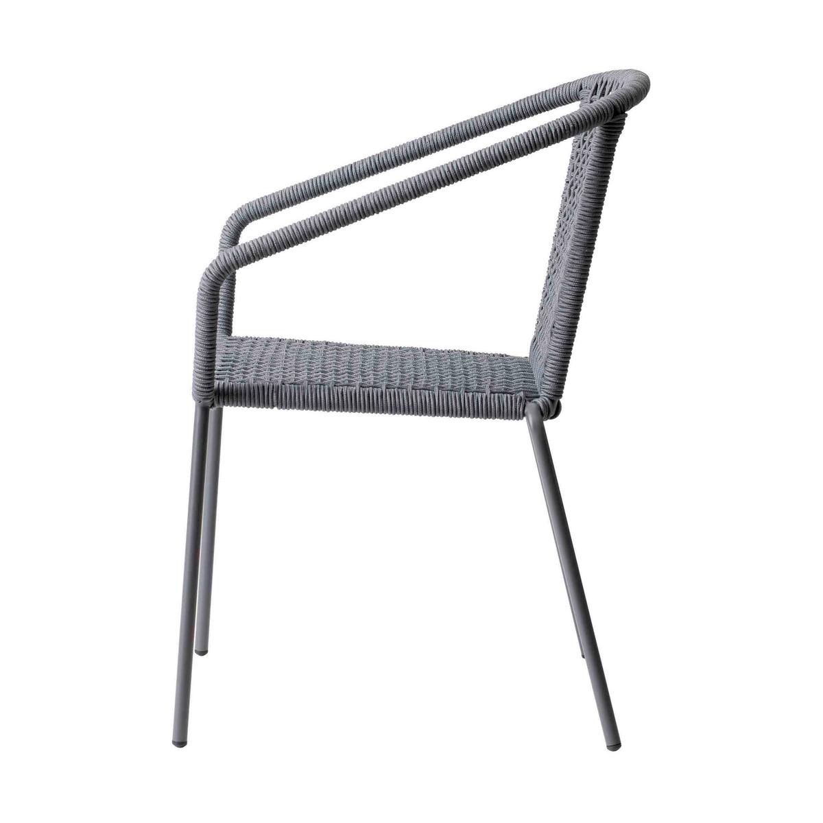 Gartenstuhl Vito - Dunkelgrau/Anthrazit, Natur, Kunststoff/Metall (52/82/60cm) - Gardenson
