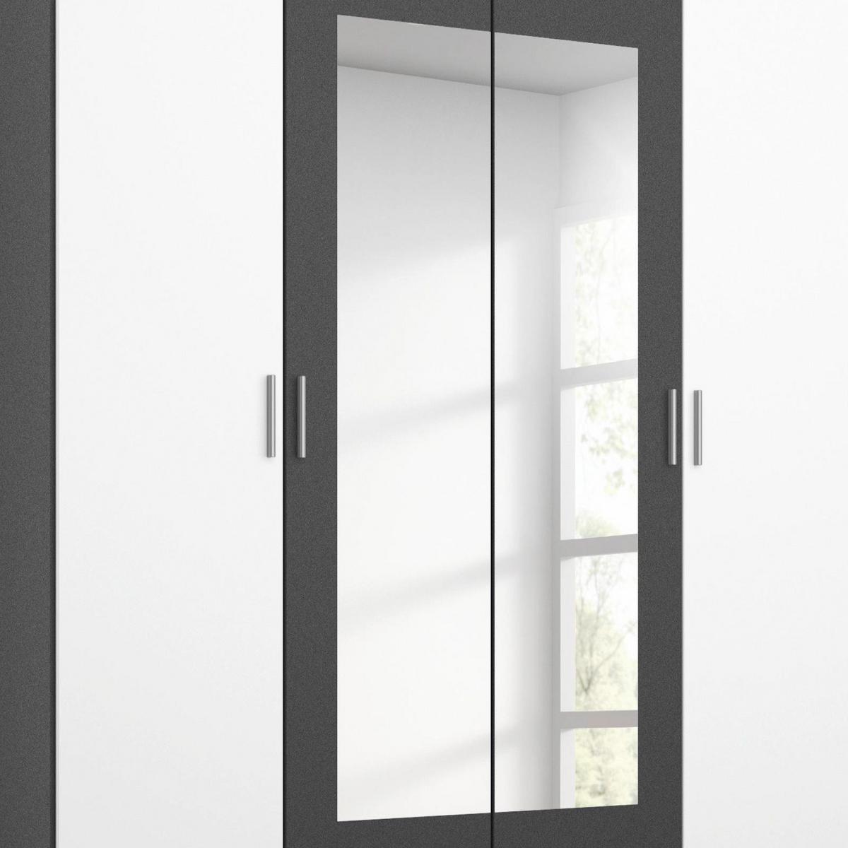 DULAP USI ROTATIVE BORNEO - alb/gri, Basics, material pe bază de lemn (181/210/54cm) - Modern Living