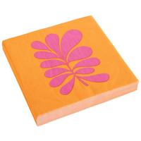 Serviette Kai in Orange ca. 33x33cm - Pink/Orange, Papier (33/33cm)