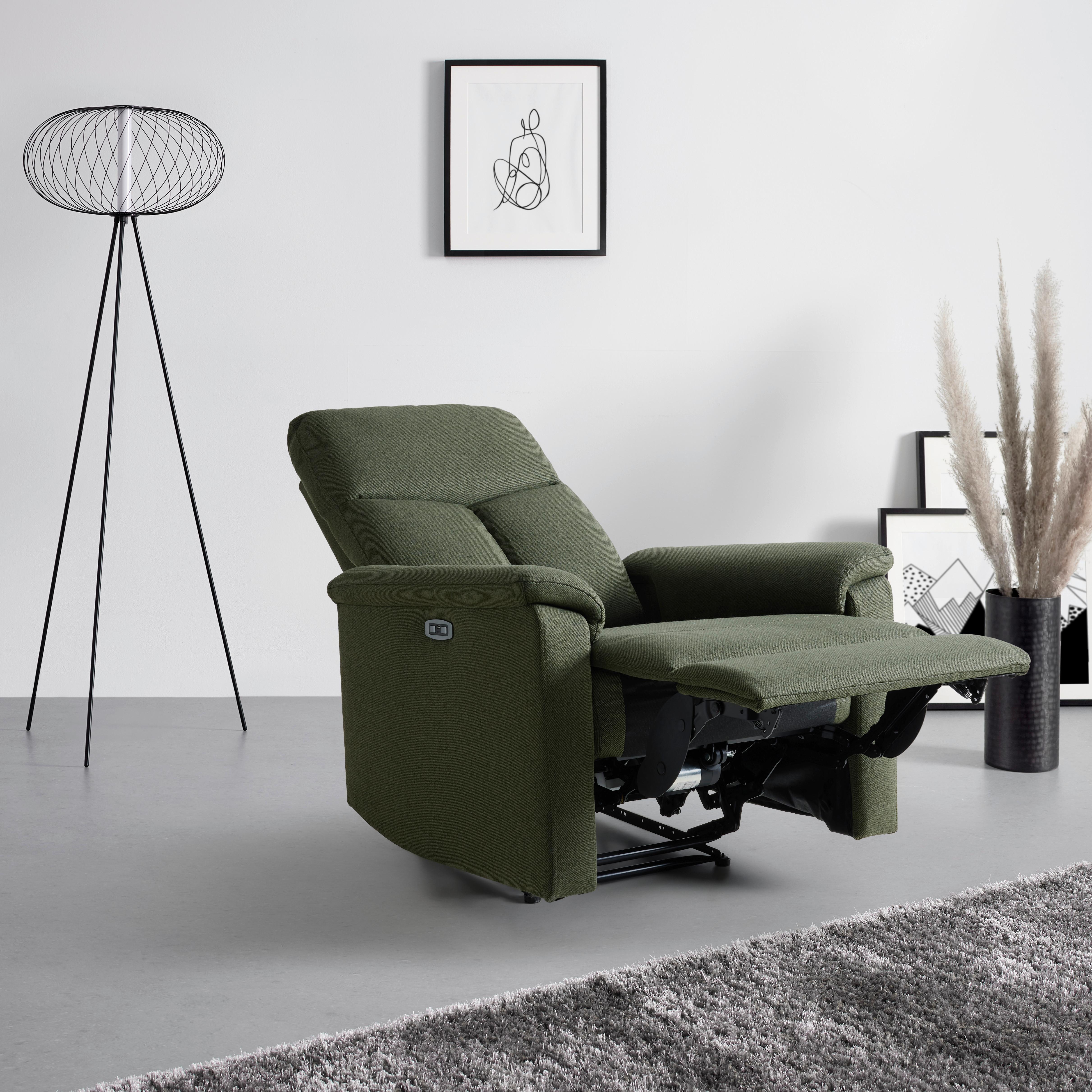 RELAXFÅTÖLJ LEWIS - grön/svart, Modern, metall/trä (81/108/94cm) - Mömax