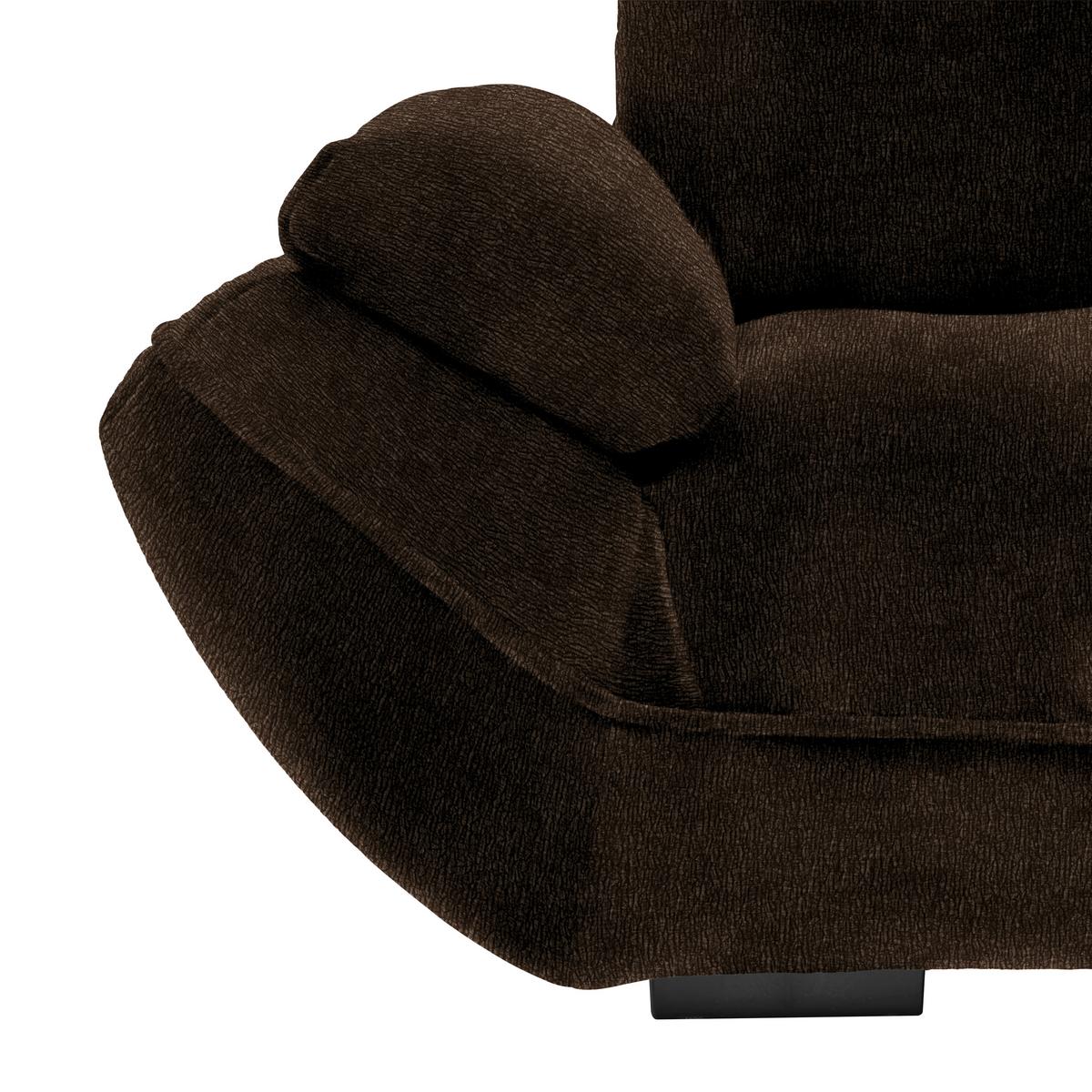 Wohnlandschaft Vivo Dunkelbraun - Dunkelbraun/Schwarz, MODERN, Kunststoff/Textil (317/63/179cm) - Premium Living