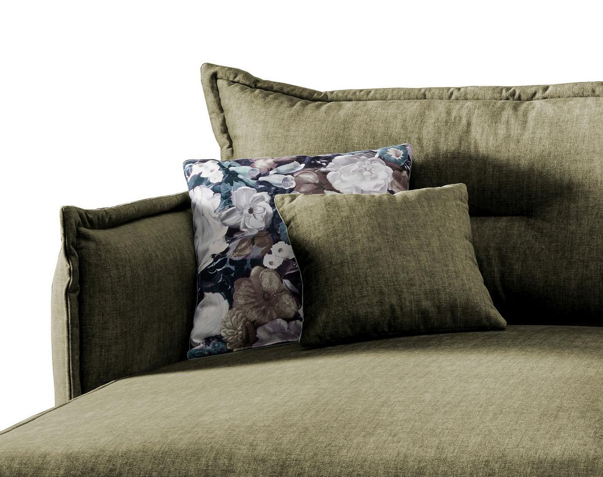 Wohnlandschaft Lava Grün Velours - Türkis/Schwarz, MODERN, Textil/Metall (180/255cm) - Livetastic