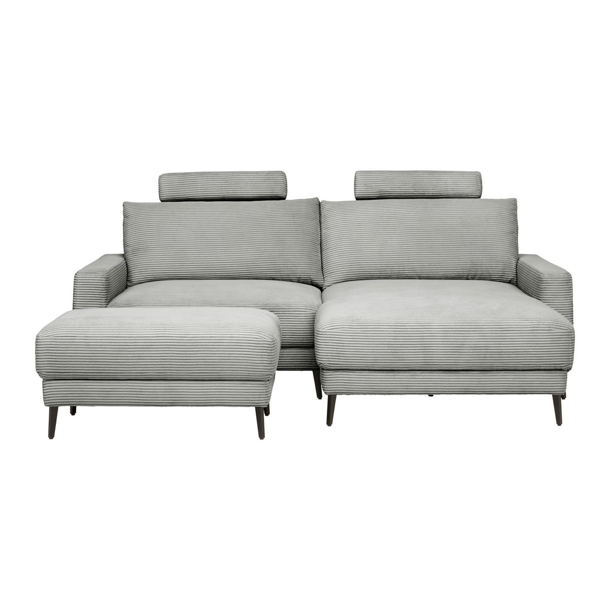 Wohnlandschaft Cora in Grau - Schwarz/Grau, MODERN, Holz/Textil (223/86/161cm) - Mömax