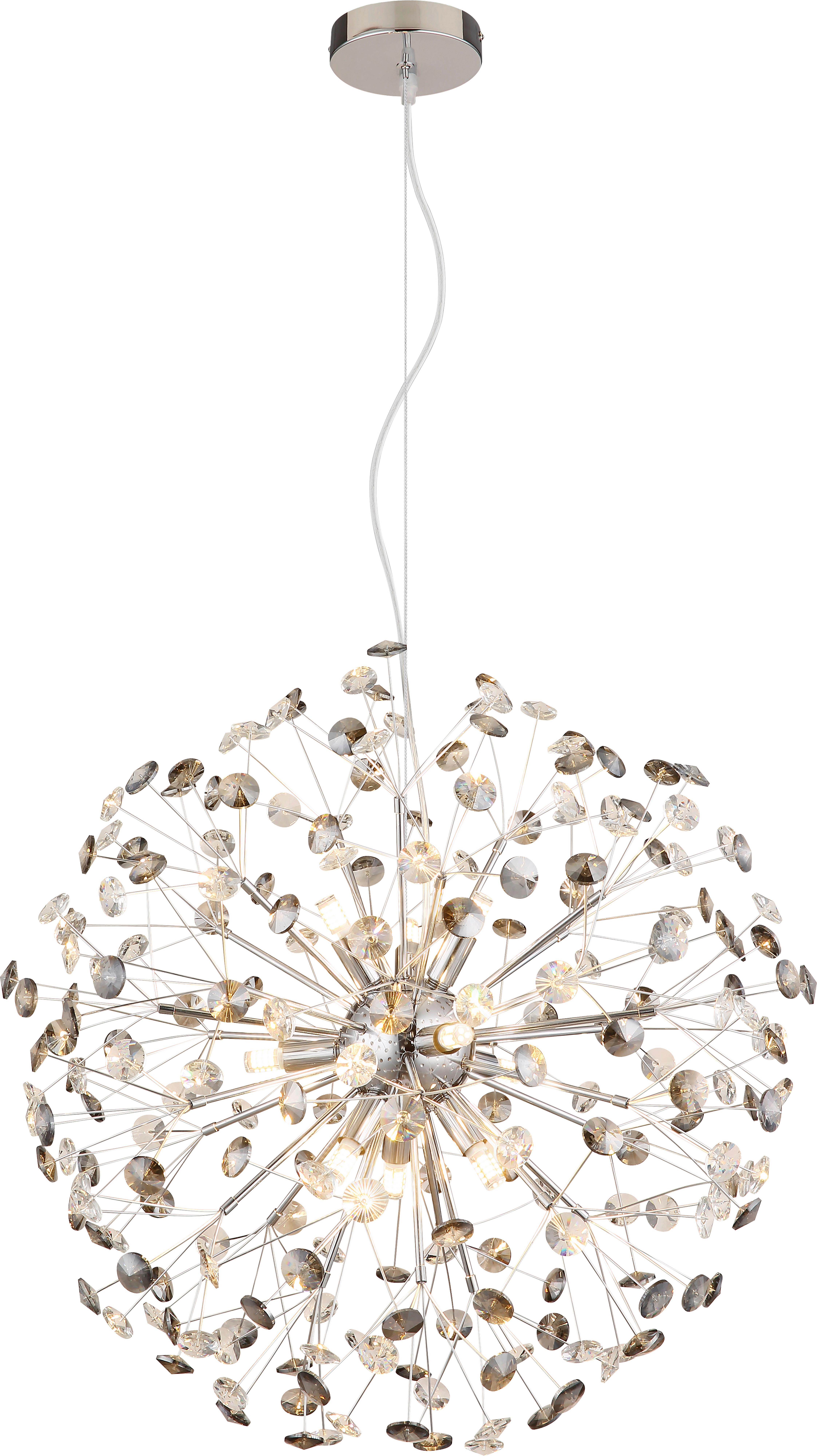 LED-Deckenleuchte Ceylin Klar/Chromfarben max. 3,5 Watt - Klar/Chromfarben, Basics, Glas/Metall (60/150cm)