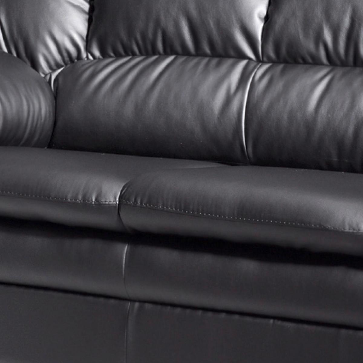 Dreisitzer-Sofa "Casino I" , schwarz - Schwarz, KONVENTIONELL, Kunststoff/Textil (177/88/92cm) - MID.YOU