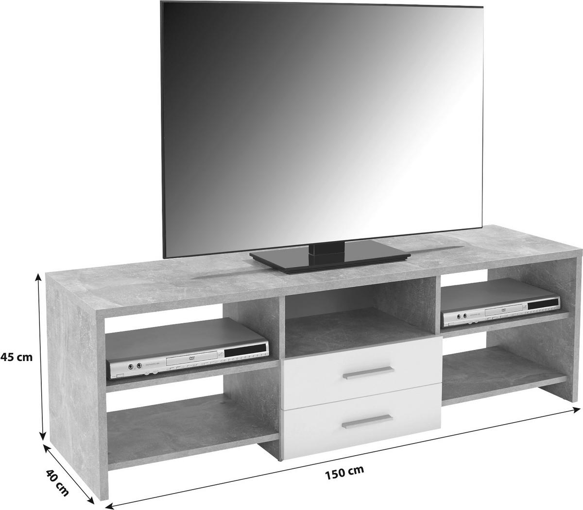 Mizica Za Hi-fi Naprave Tico, Siva, Bela - siva/črna, Moderno, kovina/umetna masa (150/45/40cm) - Mömax