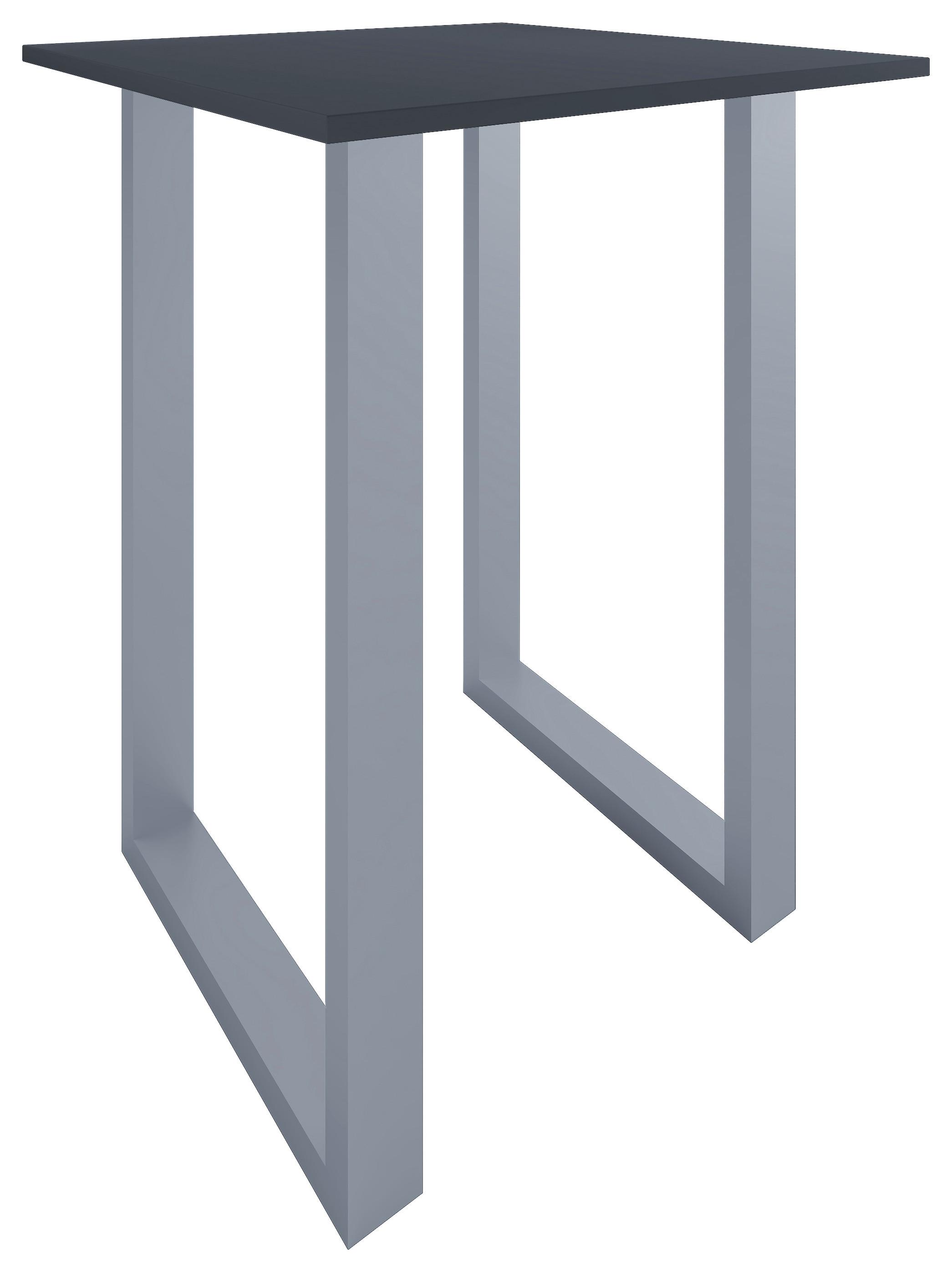 BARTISCH XONA B 80X80 - Anthrazit/Silberfarben, Konventionell, Holzwerkstoff/Metall (80/102/80cm)