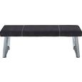 Sitzbank Grau/Chromfarben - Chromfarben/Weiß, MODERN, Textil/Metall (140/49/47cm) - Modern Living