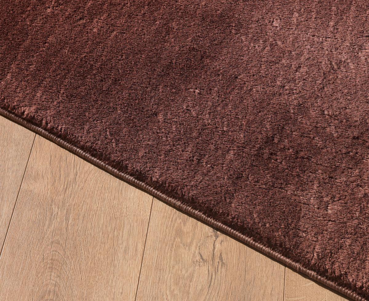 Hochflorteppich Catwalk Braun Ø ca. 120cm - Braun, Basics, Textil (120/120cm) - Novel