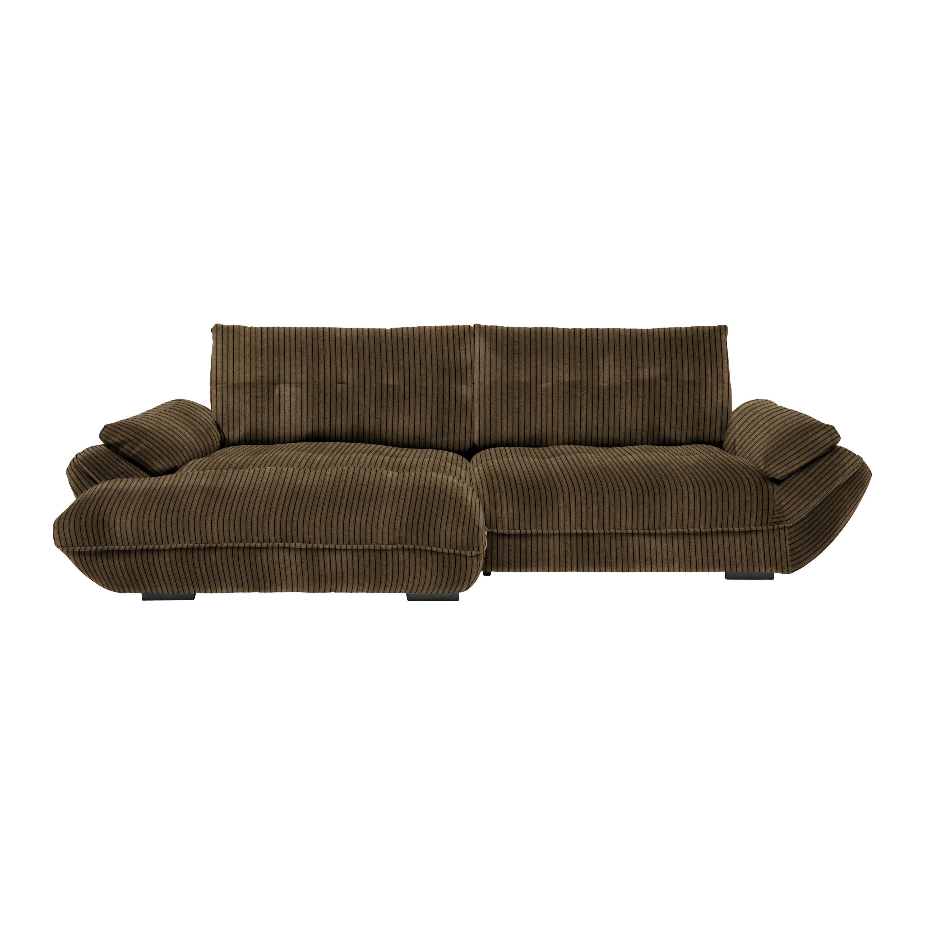 Wohnlandschaft Vivo Dunkelbraun - Dunkelbraun/Schwarz, MODERN, Kunststoff/Textil (179/63/317cm) - Premium Living