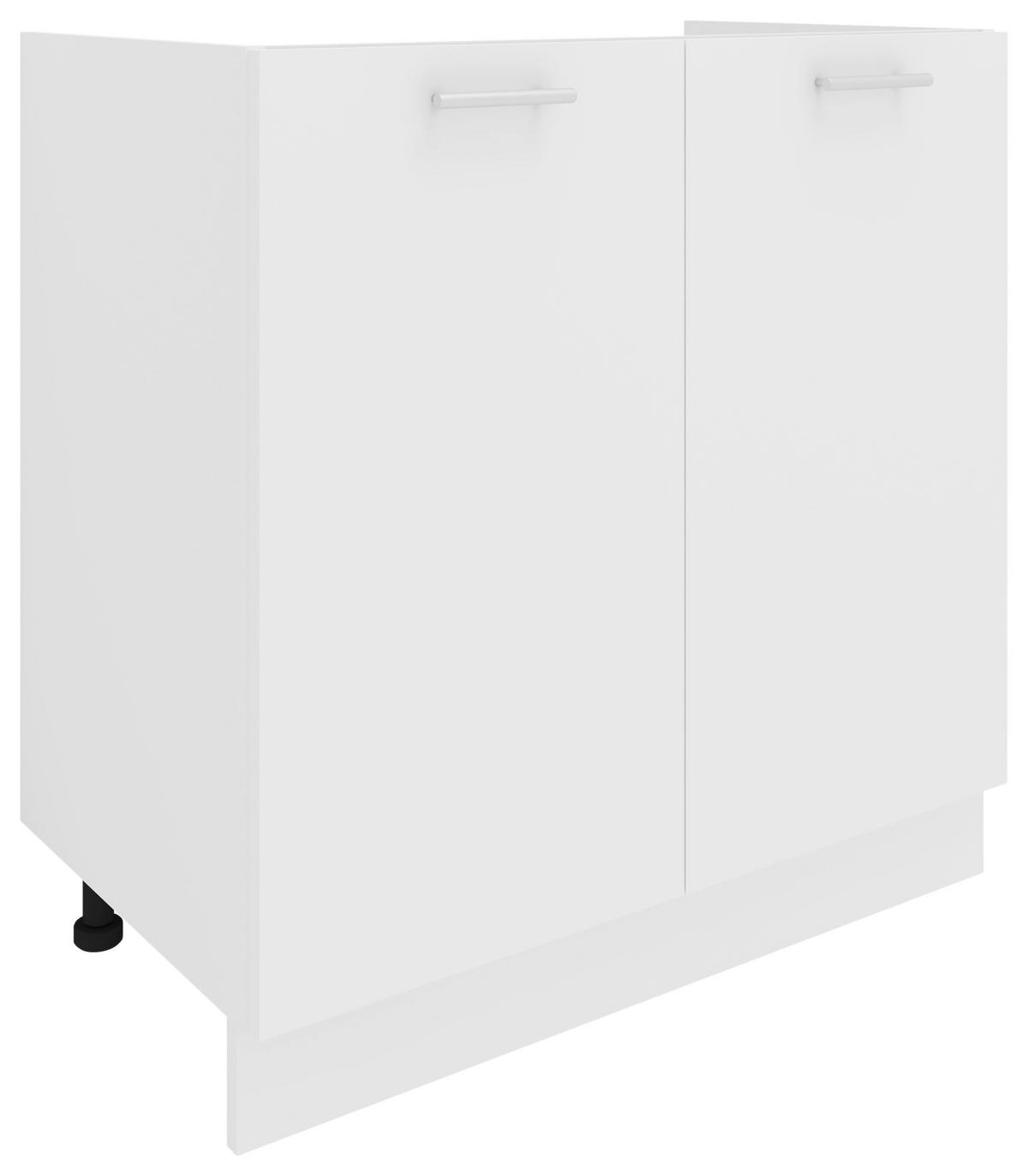 Spodnja Omarica Za Korito Esilo, Bela - bela/barve aluminija, Konvencionalno, kovina/leseni material (80/82/46cm) - MID.YOU