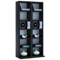 CD-Regal Milano in Schwarz, B: 42 cm - Schwarz, KONVENTIONELL, Holzwerkstoff (42/92/20cm) - MID.YOU