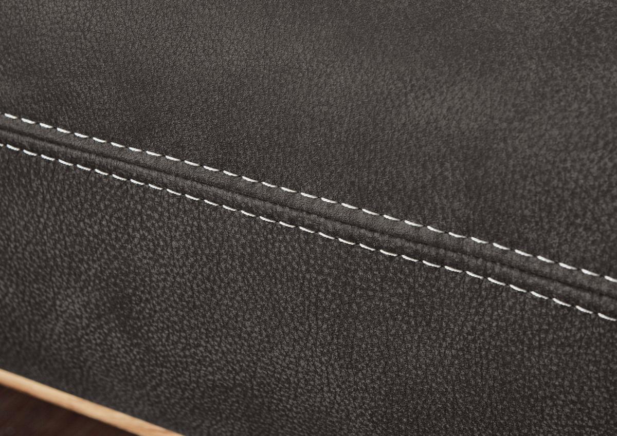 Wohnlandschaft Erling Dunkelgrau - Dunkelgrau/Beige, MODERN, Leder/Metall (187/89/322cm) - Premium Living