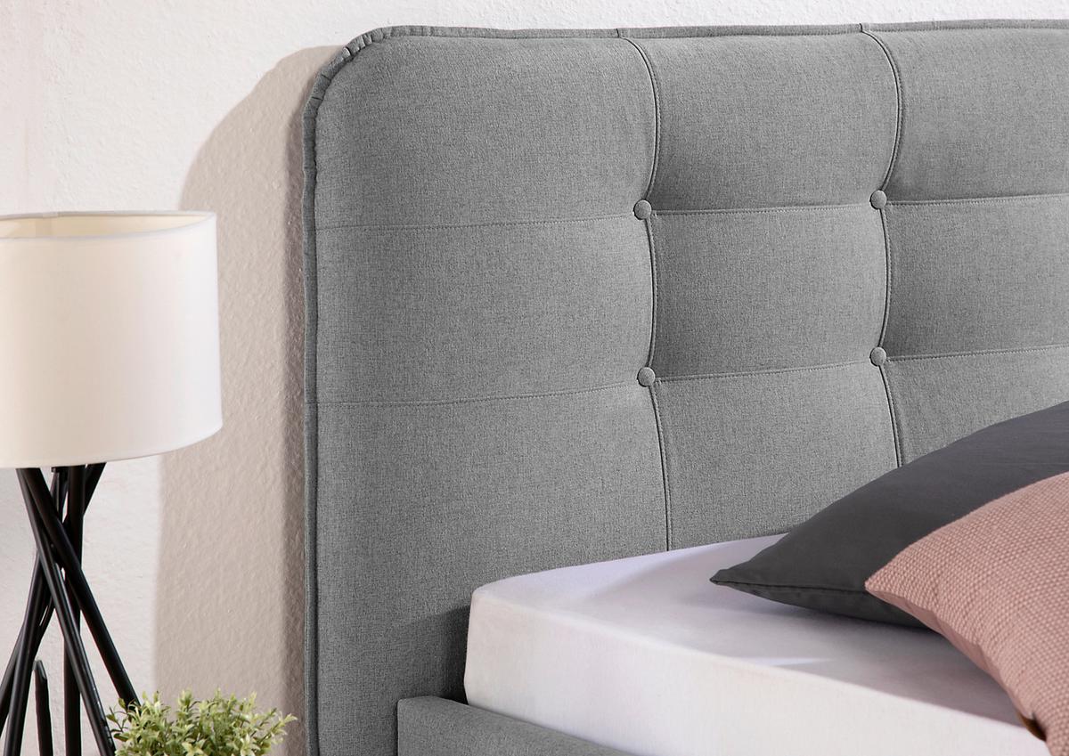 Polsterbett Alian Grau ca. 100x200 cm - Schwarz/Grau, MODERN, Holz/Textil (100/200cm) - Livetastic