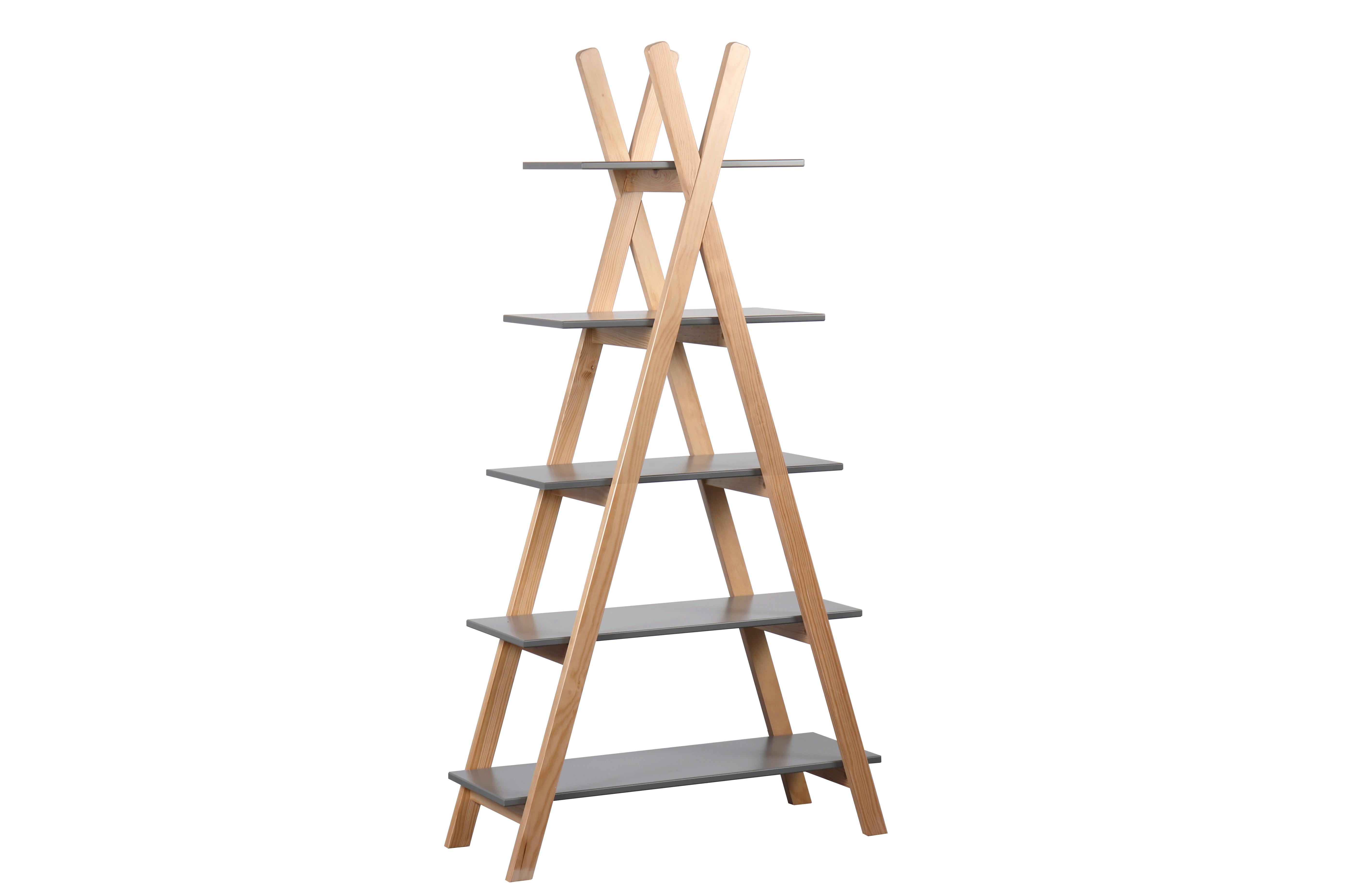 Regal Grau/Naturfarben - Naturfarben/Grau, Design, Holz/Holzwerkstoff (90/170/35cm) - Livetastic