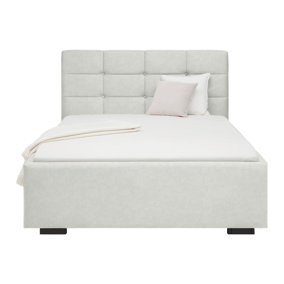Polsterbett Nelo Beige ca. 140x200cm - Beige/Schwarz, KONVENTIONELL, Kunststoff/Textil (140/200cm) - Mömax