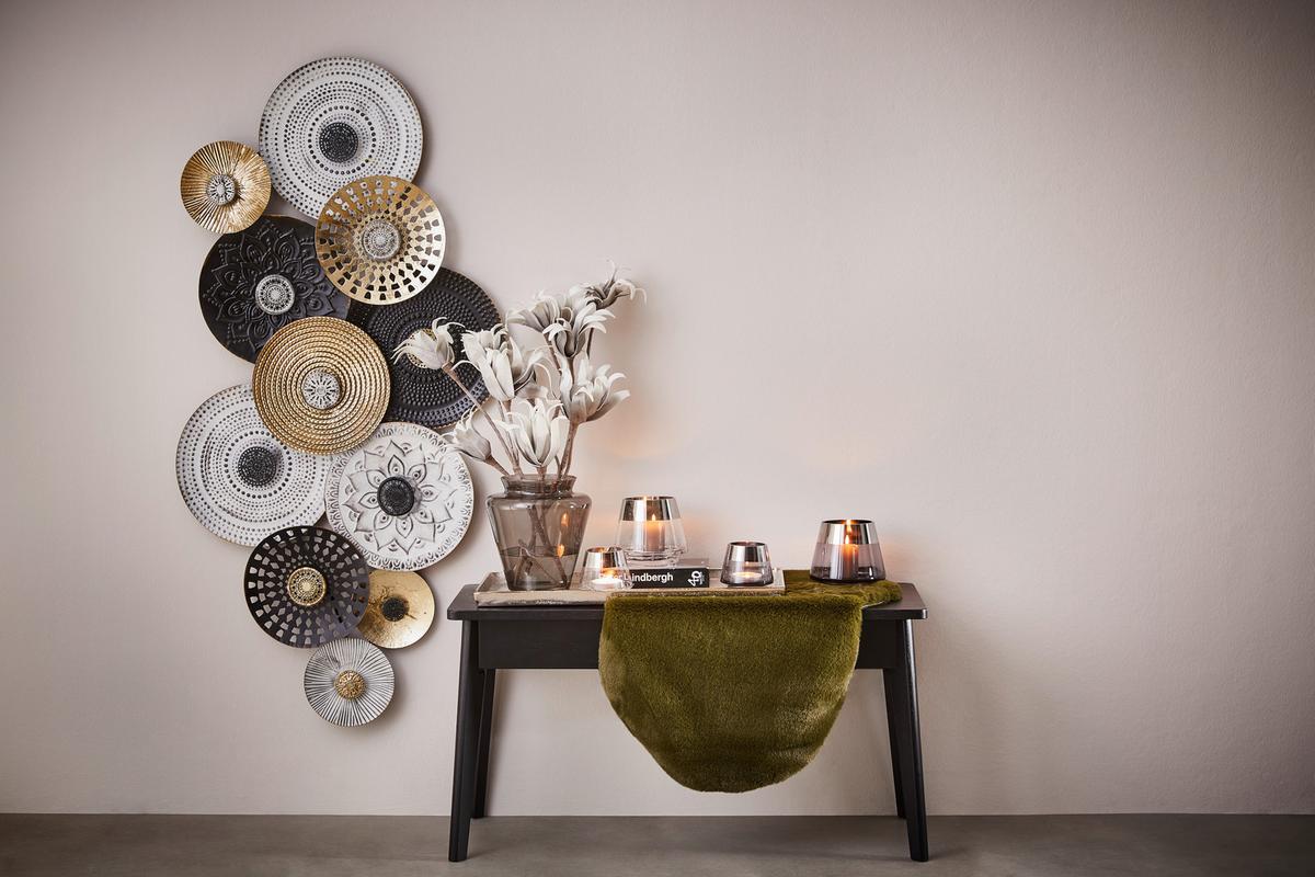 DEKORACJA ŚCIENNA 18SMB1621 - czarny/biały, Design, metal (134/68/6cm) - Ambia Home