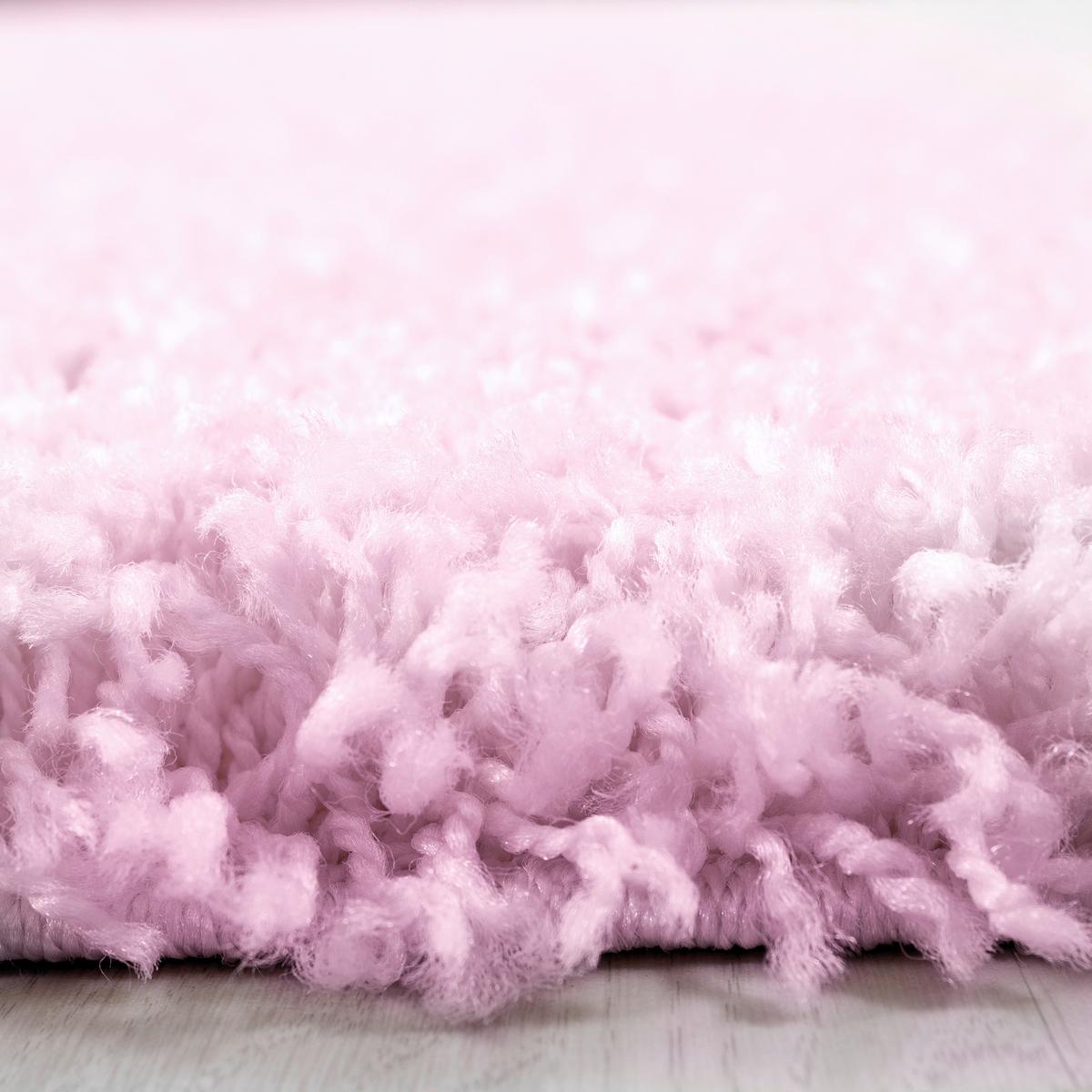 Hochflorteppich Life Pink Ø ca. 80cm - Pink, Trend, Textil (80cm)