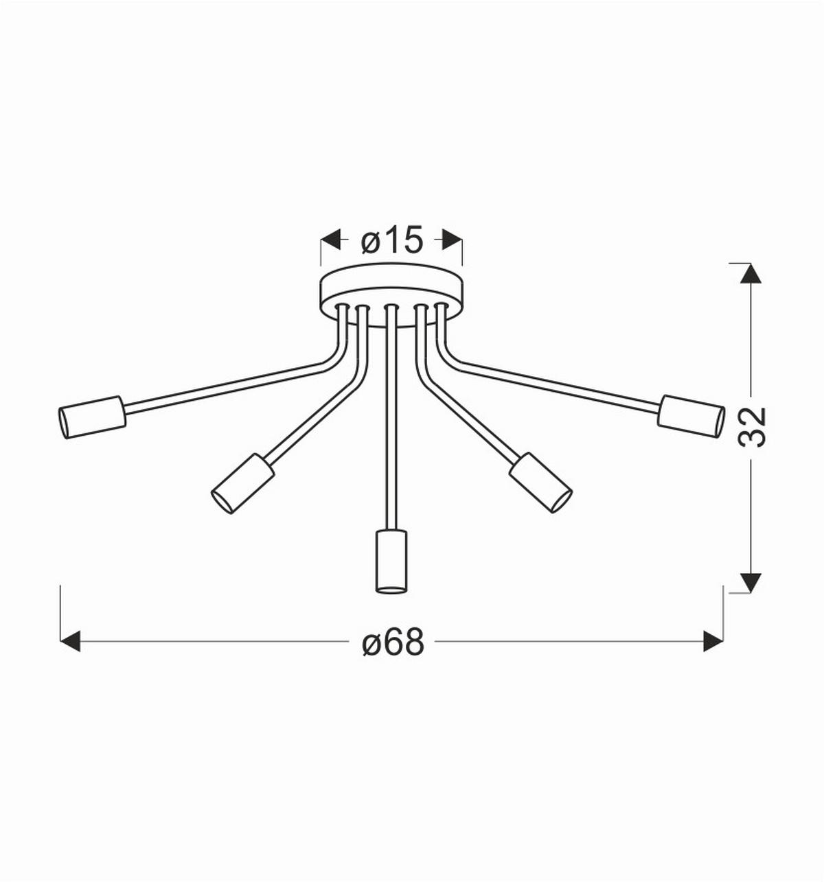 Svjetiljka Stropna 35-79268 Tiara - crna, Konvencionalno, metal (68/15/32cm)