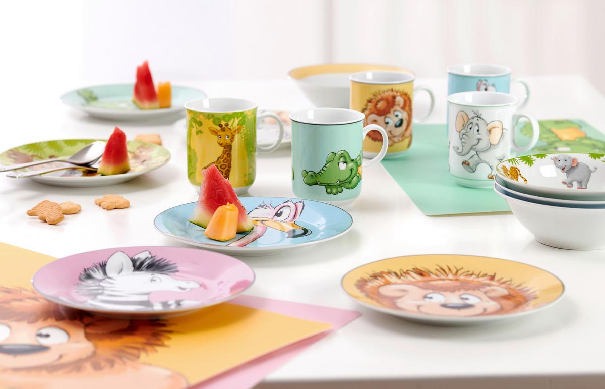 ZESTAW NACZYŃ DLA DZIECI ZOE HAPPY ZOO - różowy/czarny, Konventionell, ceramika (20/20/11cm) - Ritzenhoff Breker