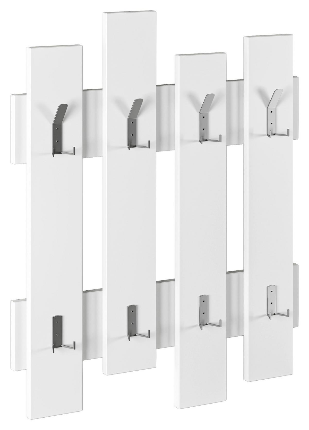 WANDGARDEROBE WAVE WANDGARDEROBE - Weiss, Design, Holzwerkstoff (64/81/4cm) - Livetastic
