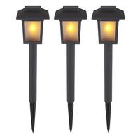 Solarleuchtenset 33577-3 - Schwarz, Kunststoff (8/8/37cm) - Globo