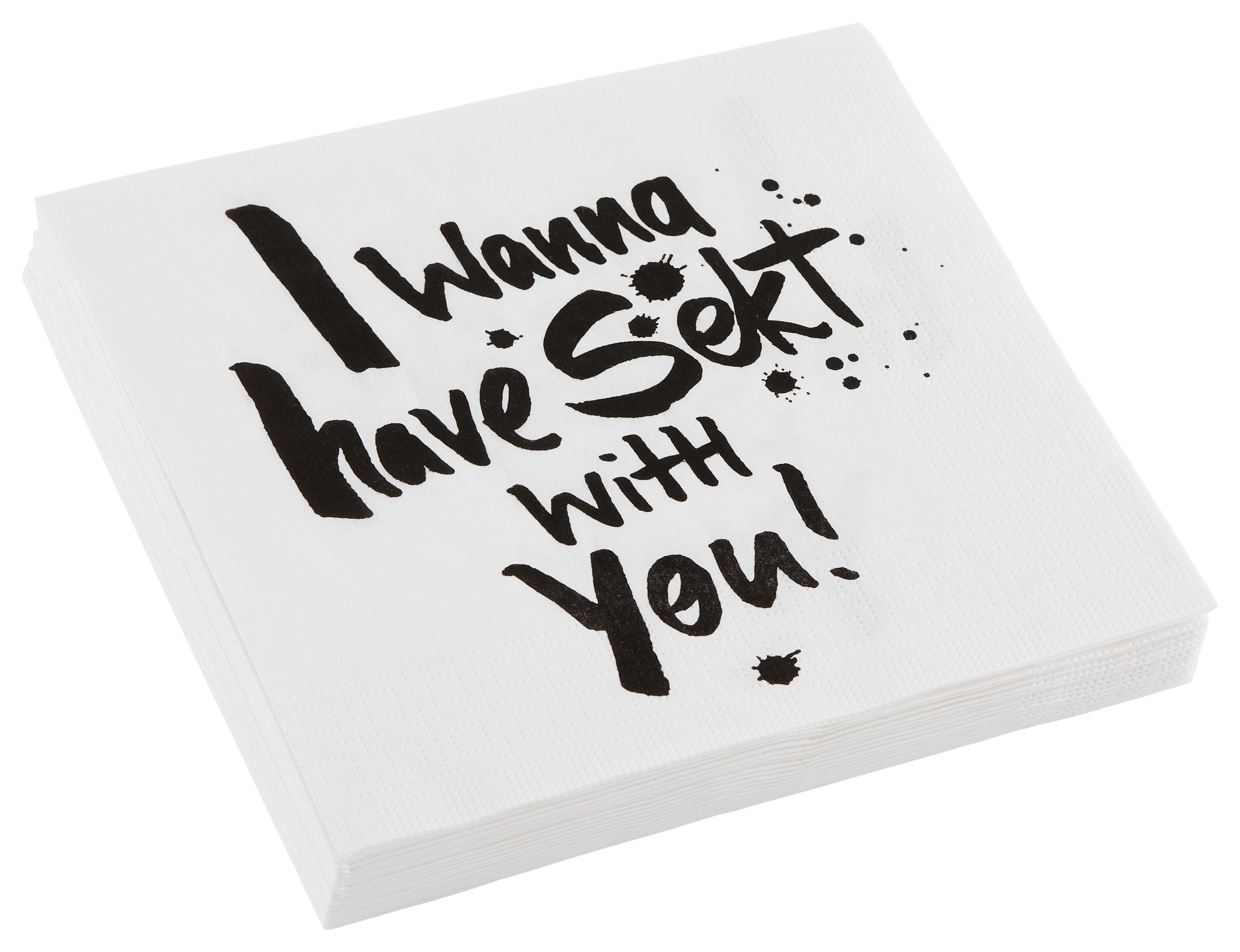 Serviette Laura in Weiß ca. 33cm - Schwarz/Weiß, Papier (33cm)