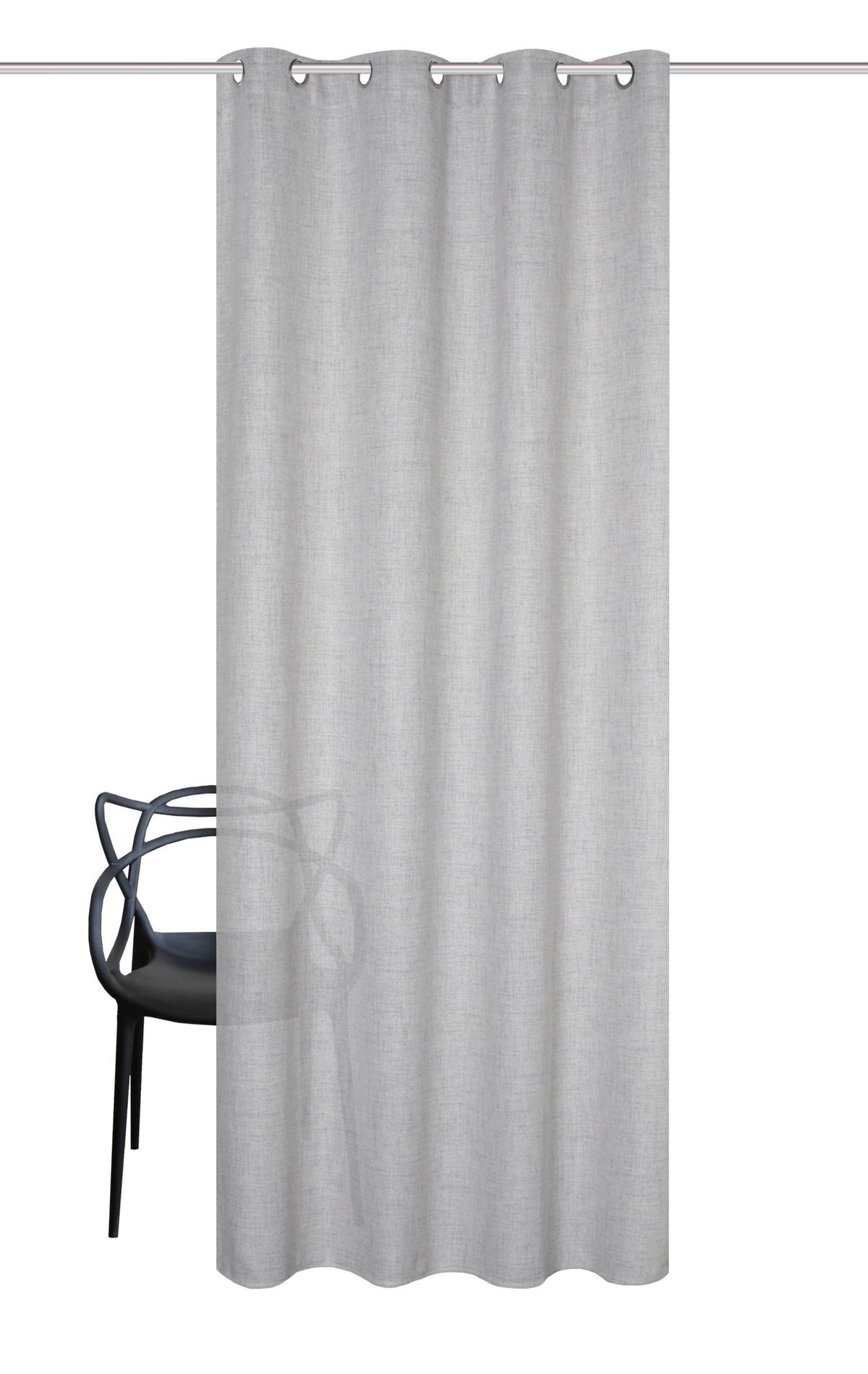 ZASŁONA NA PRZELOTKACH LINORA - szary, Basics, tkanina (140/145cm)