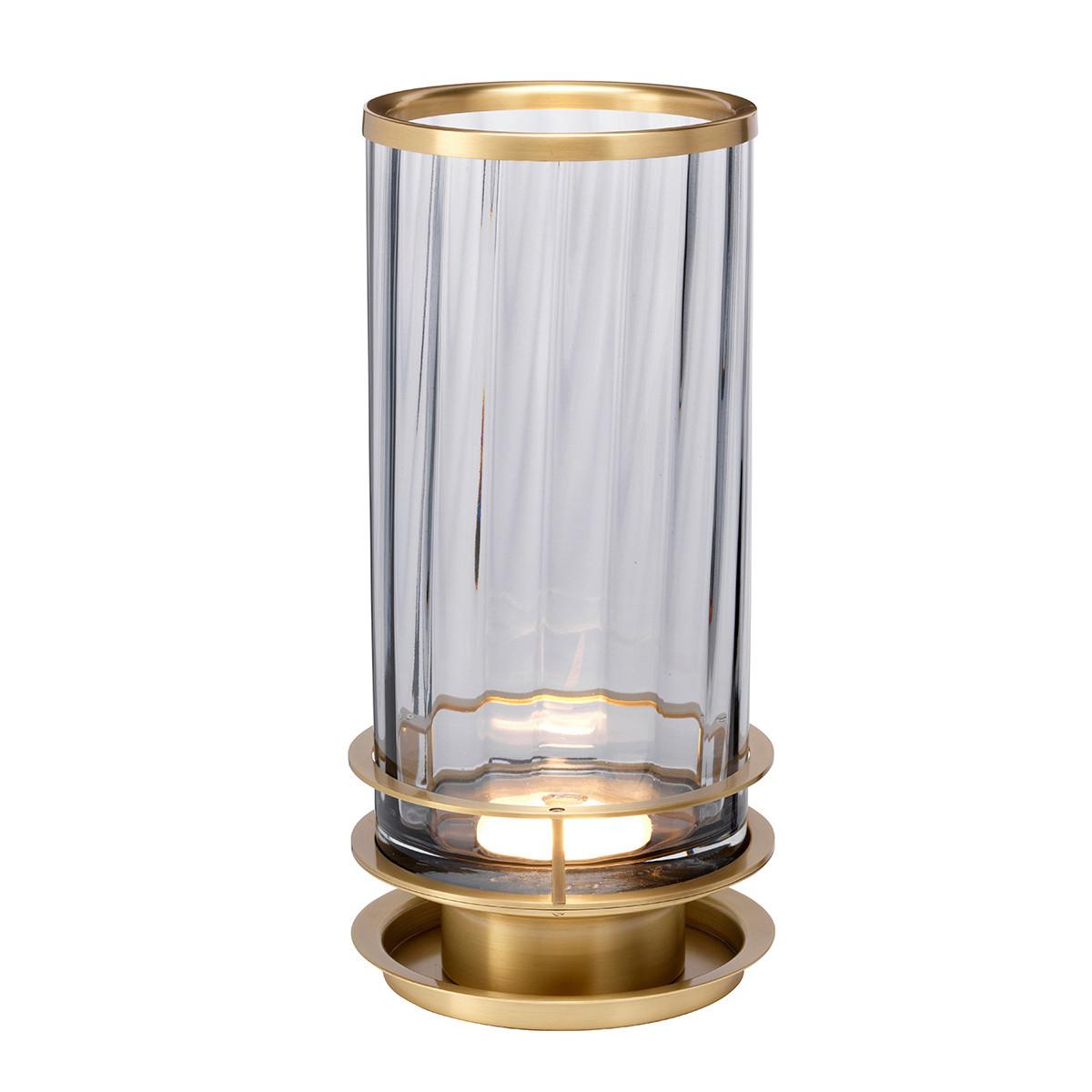 Stolna Svjetiljka Qn-Arno-Smoke-Ab - siva/boje mjeda, Konvencionalno, staklo/metal (17.1/36.4cm) - Elstead Lighting