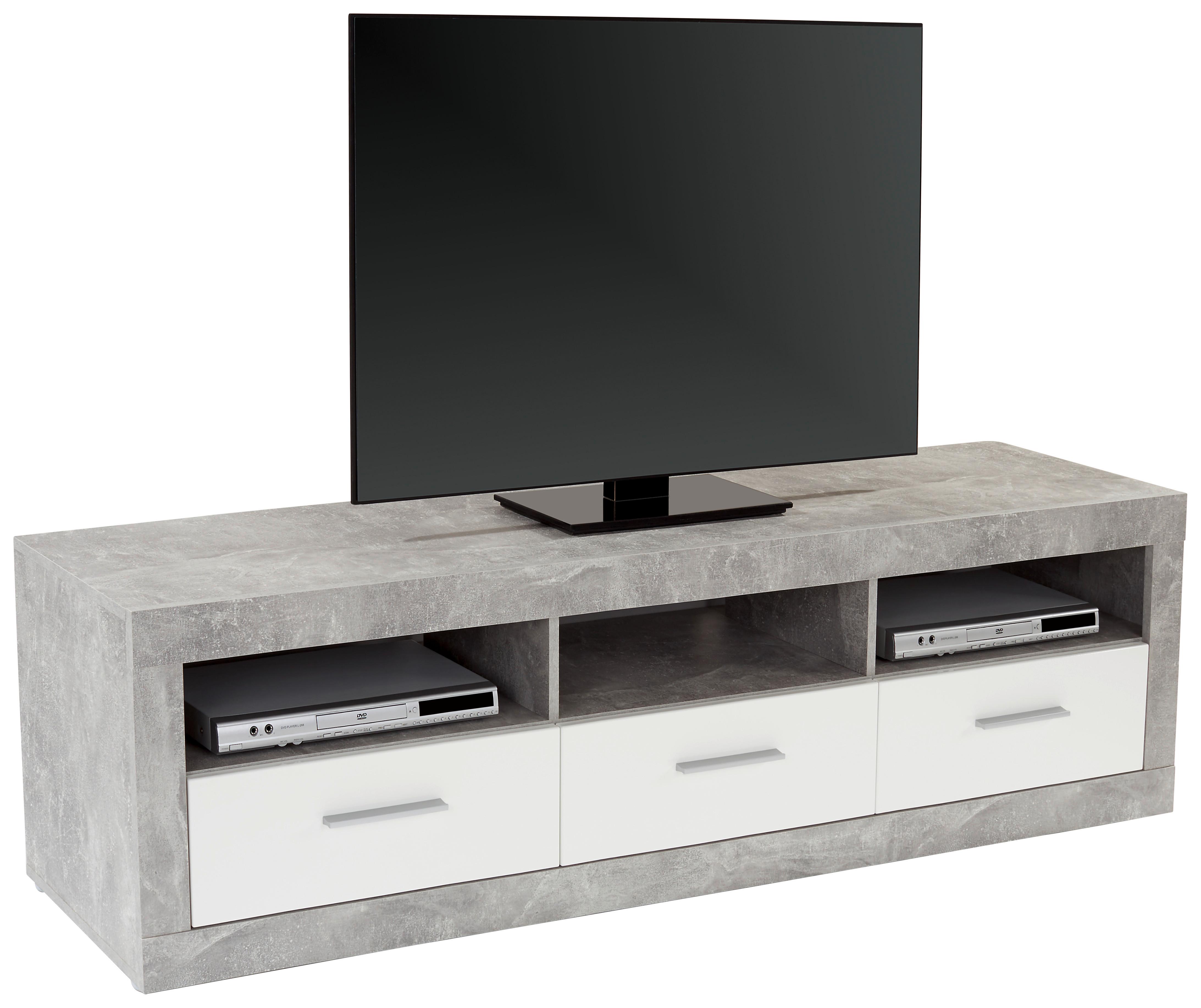 Element Tv Malta - alb/gri, Modern, material pe bază de lemn (185/50/42cm) - Modern Living