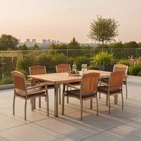 Vrtni Set Keros, 7-Delni, Z Blazinami - srebrne barve/naravne barve, Moderno, kovina/tekstil - Gardenson