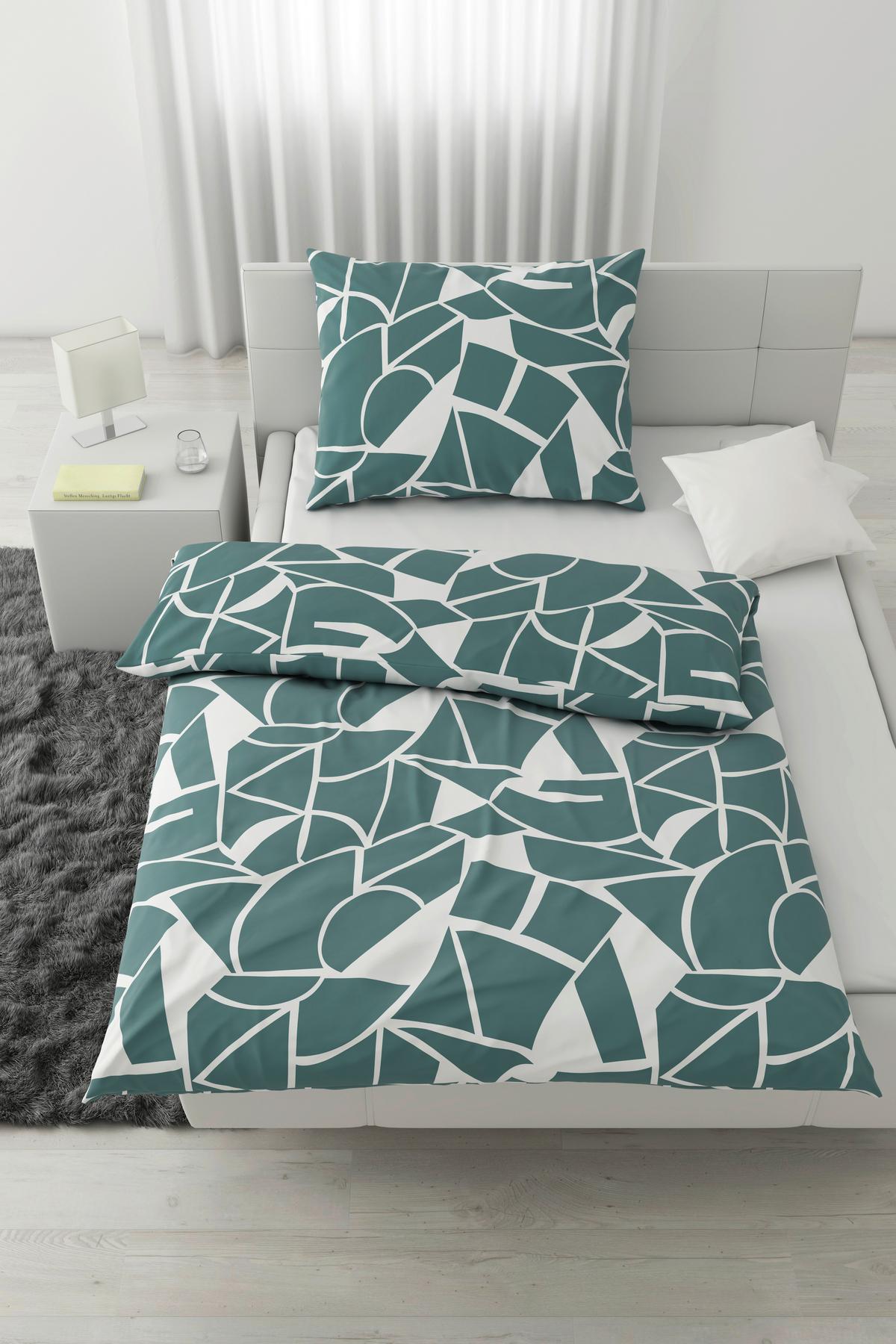 Posteljina Axel 140x200/60x80 Cm - bijela/plava, Moderno, tekstil (140/200cm) - Mömax