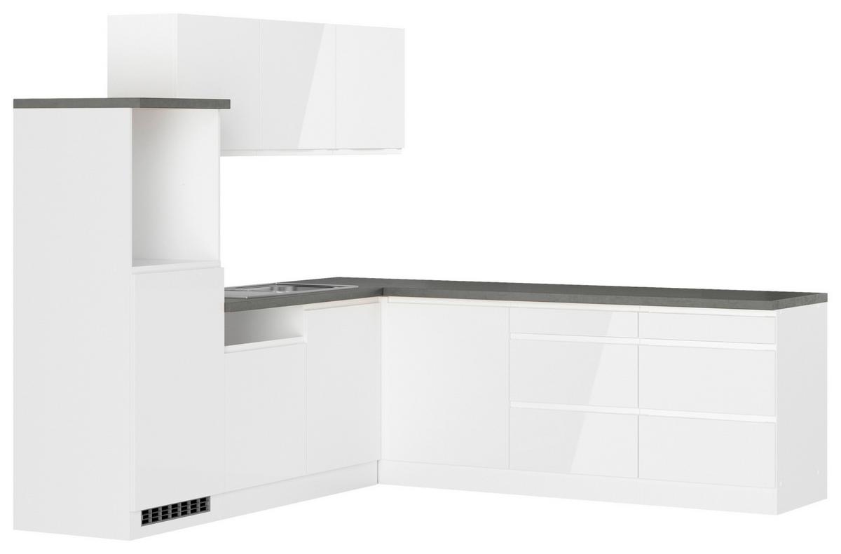 Eckküche Monza ohne Geräte Eckküche Monza ohne Geräte - Weiß Hochglanz/Weiß, LIFESTYLE, Holzwerkstoff (240/240cm) - Held