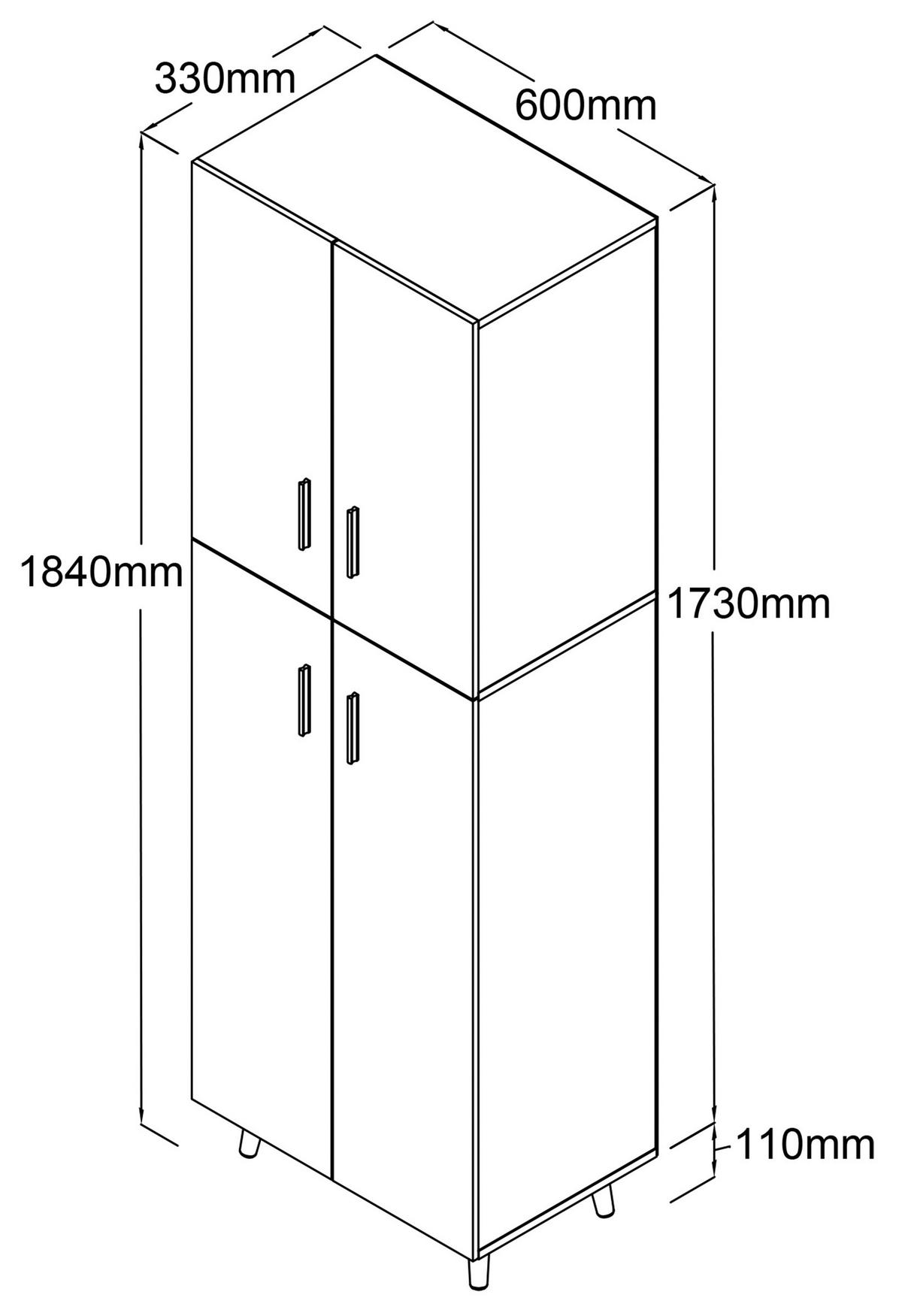 MEHRZWECKSCHRANK LANDOS - Weiss/Anthrazit, Design, Holzwerkstoff (60/184/39cm) - MID.YOU