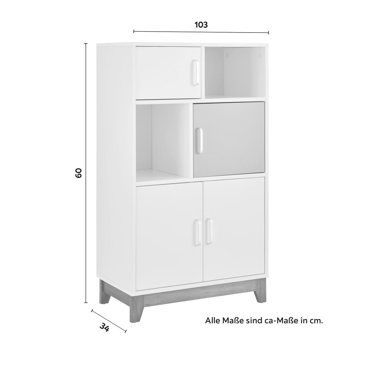 REGAŁ DLA DZIECI DANNY - kolor srebrny/kolor naturalny, Modern, materiał drewnopochodny/metal (60/103/34cm) - Bessagi Kids