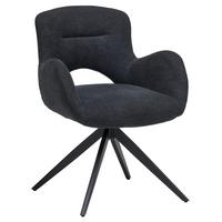 KRZESŁO Z PODŁOKIETNIKAMI ELLA - czarny, Modern, metal/drewno (62/84/62cm) - Livetastic