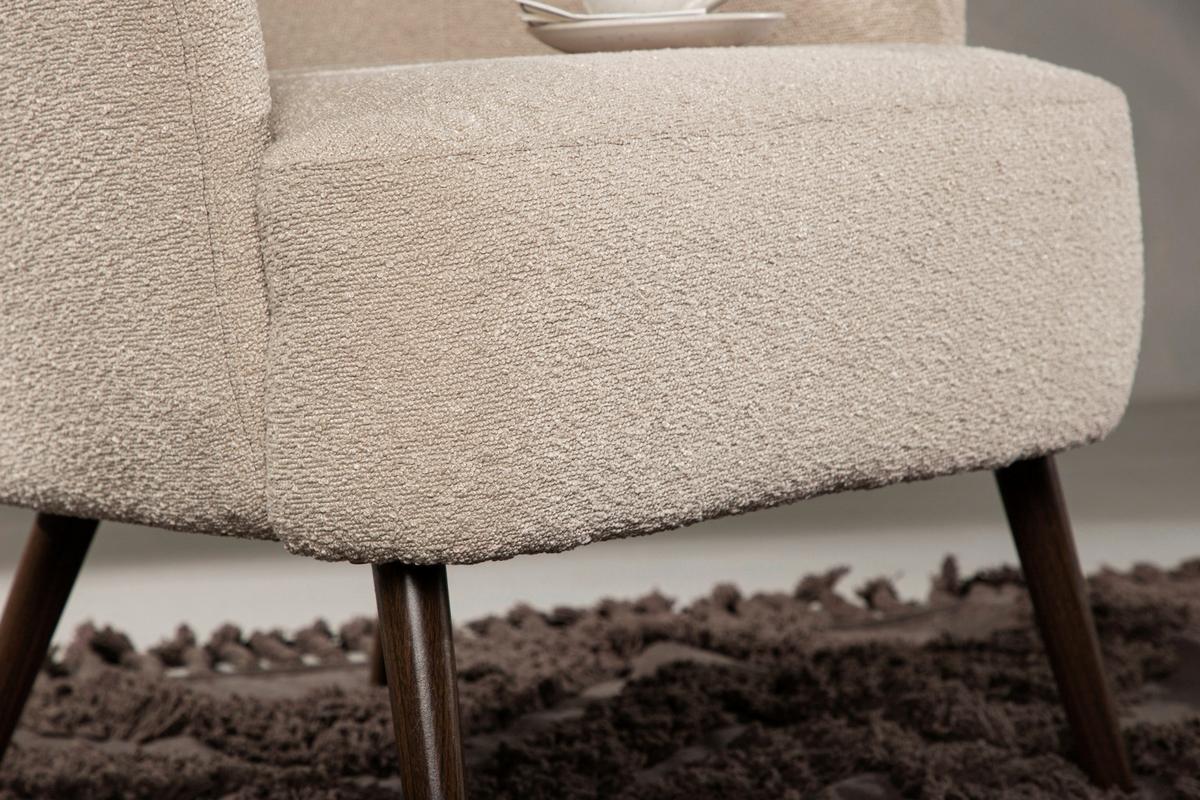 OHRENSESSEL LINCOLN - Beige/Braun, Design, Textil/Metall (76/85/77cm) - Livetastic
