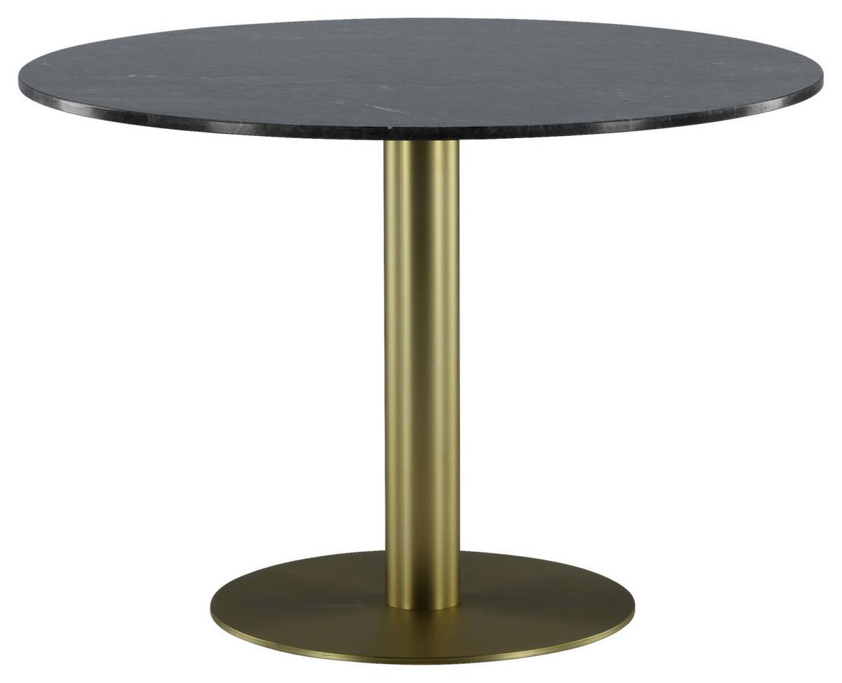 Esstisch Estelle Ø ca. 106 cm Dunkelgrau/Gold - Dunkelgrau/Goldfarben, Design, Stein/Metall (106/106/75cm) - Livetastic