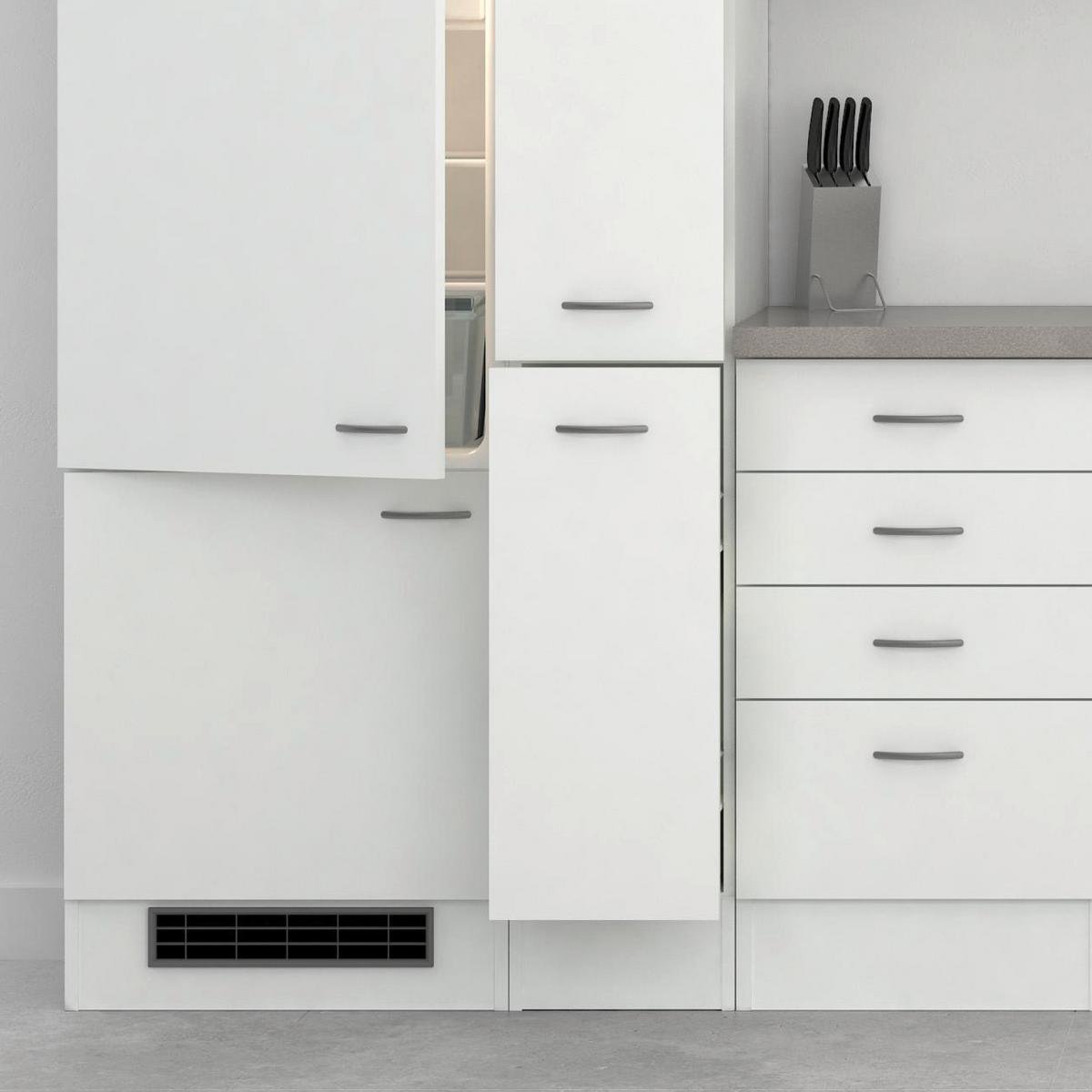 Kuhinjski Blok Z Aparati Wito, Bela - barve nerjavečega jekla/bela, Moderno, umetna masa/leseni material (310cm) - FlexWell
