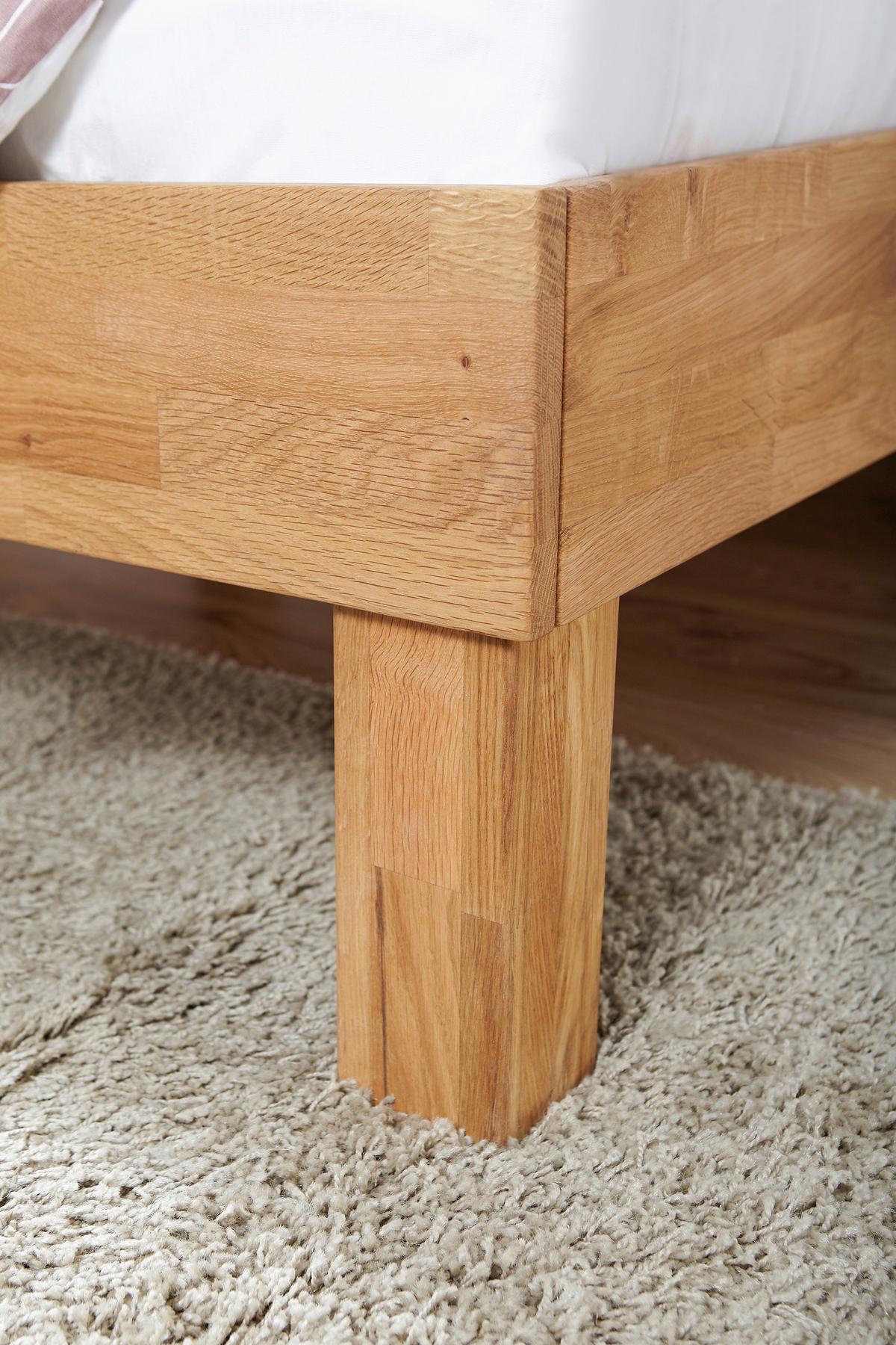 Bett Luis ca. 100x200 cm Eiche Massiv - Naturfarben, MODERN, Holz (100/200cm) - MID.YOU