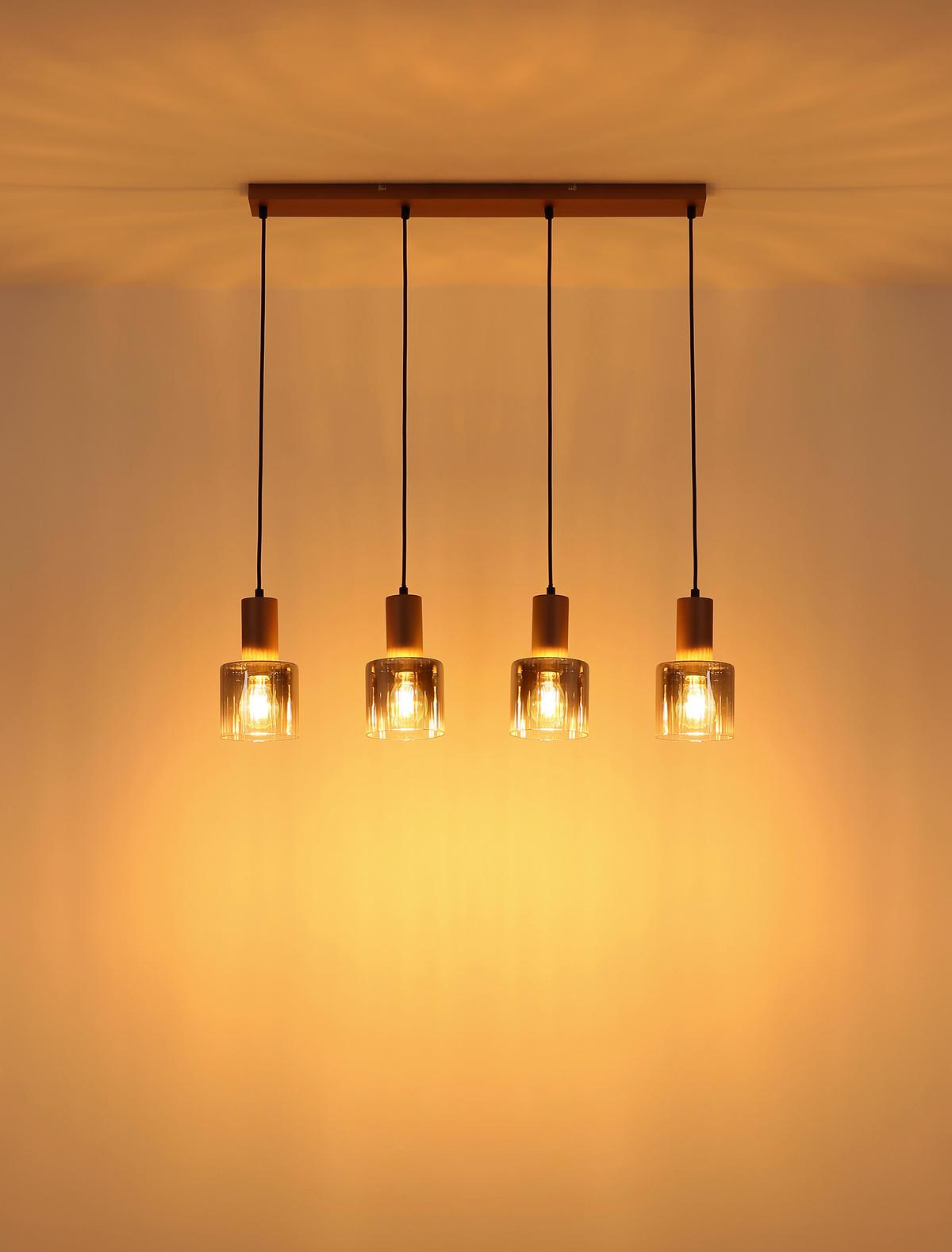 Hängeleuchte 54318-4h Walton - Chromfarben/Klar, Design, Glas/Kunststoff (78/12/150cm) - Globo