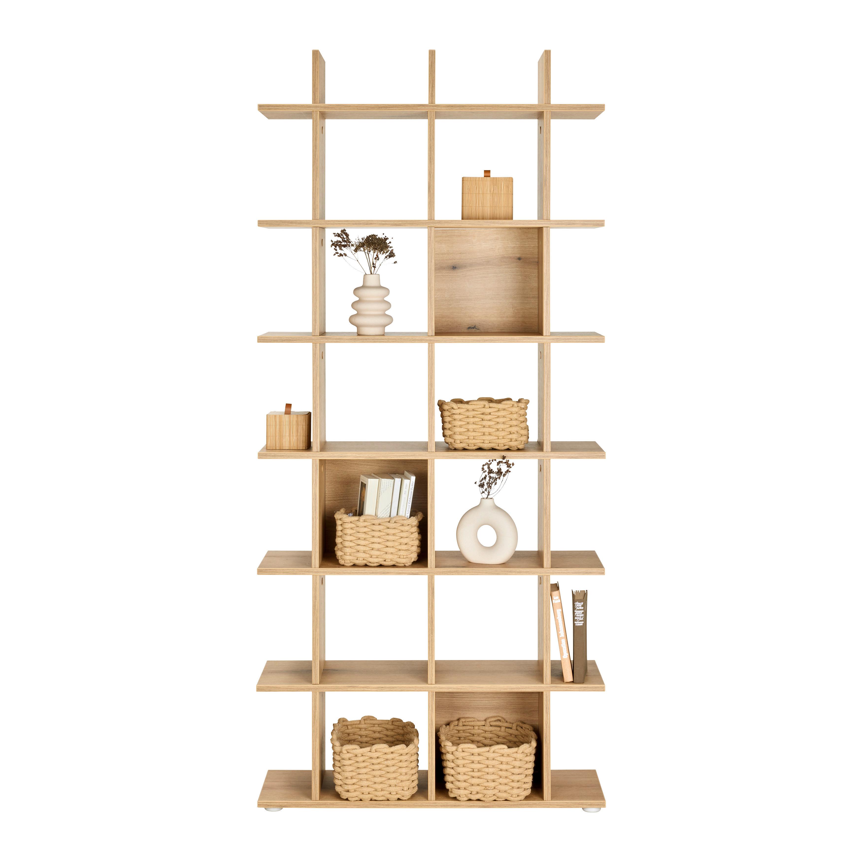 HYLLA OTTO PLUS -EXKLUSIV- - ekfärgad, Modern, trämaterial (79,8/175,2/25,5cm) - Mömax