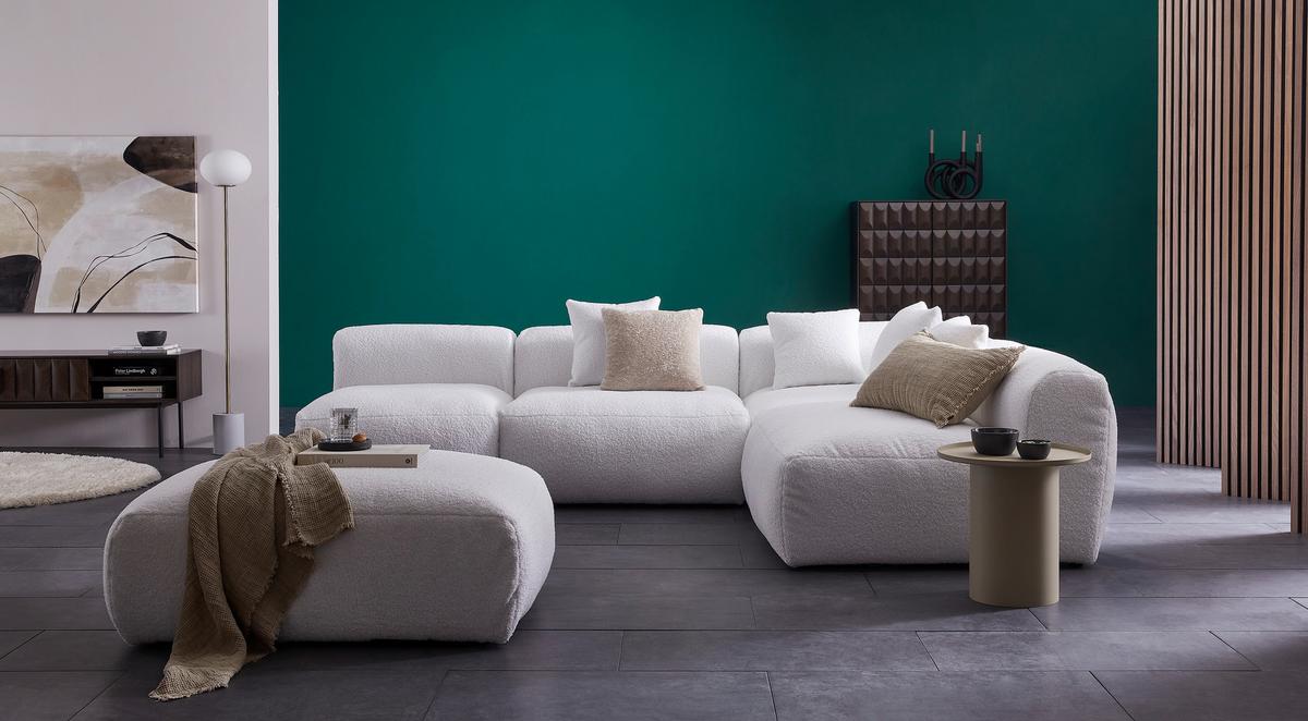 Modul Sofaelement Bloom Weiß - Weiß, Trend, Textil (85/70/122cm) - Livetastic