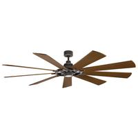 Stropni Ventilator Klf-Gentry-85-Wz - boje oraha/boje cinka, Natur, staklo/drvo (216/42cm)