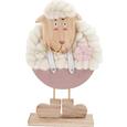 Dekoschaf Sweety in Rosa/Weiß - Naturfarben/Rosa, Holz/Textil (14/25/6cm) - MÖMAX modern living