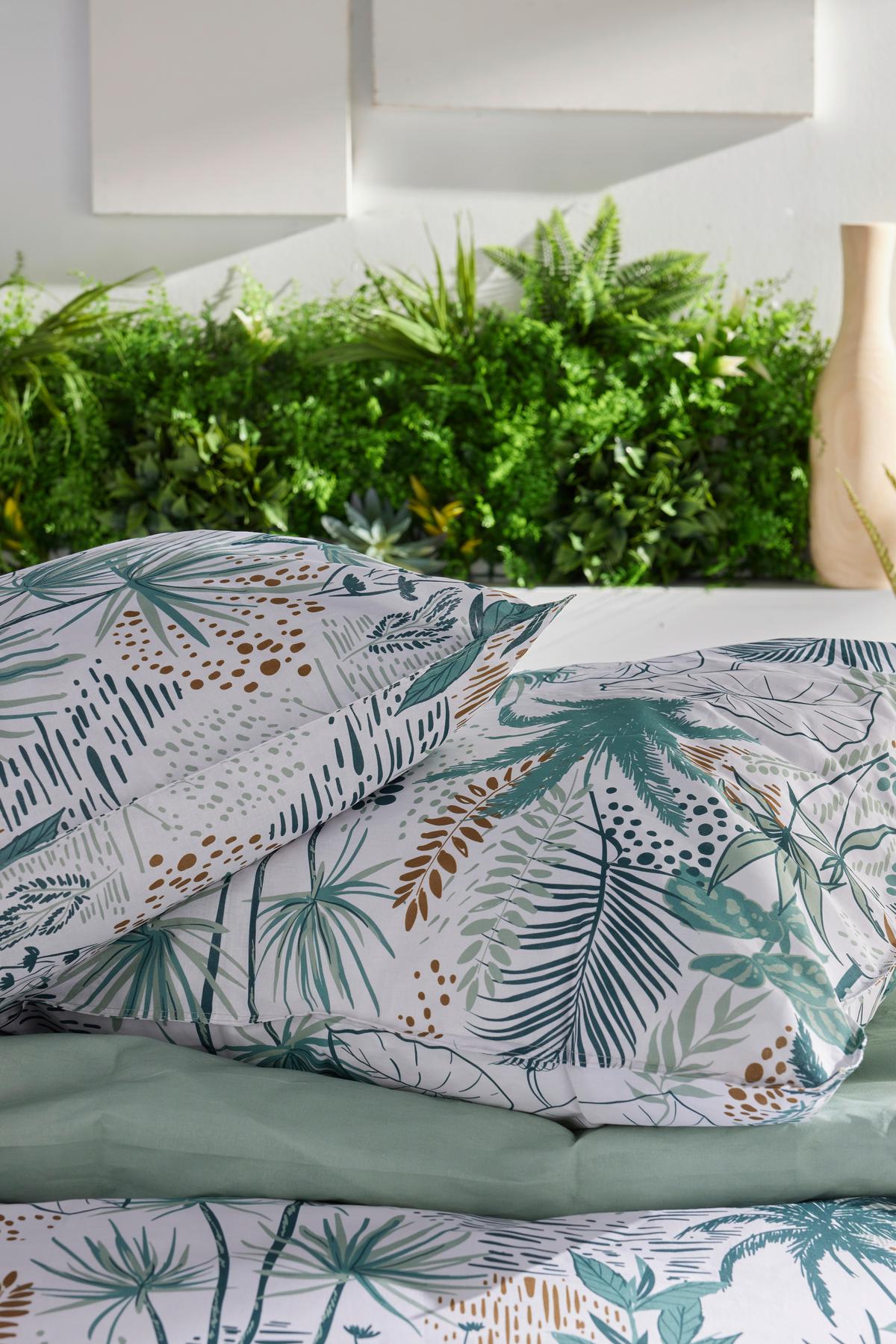 Posteljina Soft Green 200x200/2x60x80cm - zelena, Moderno, tekstil (200/200cm)