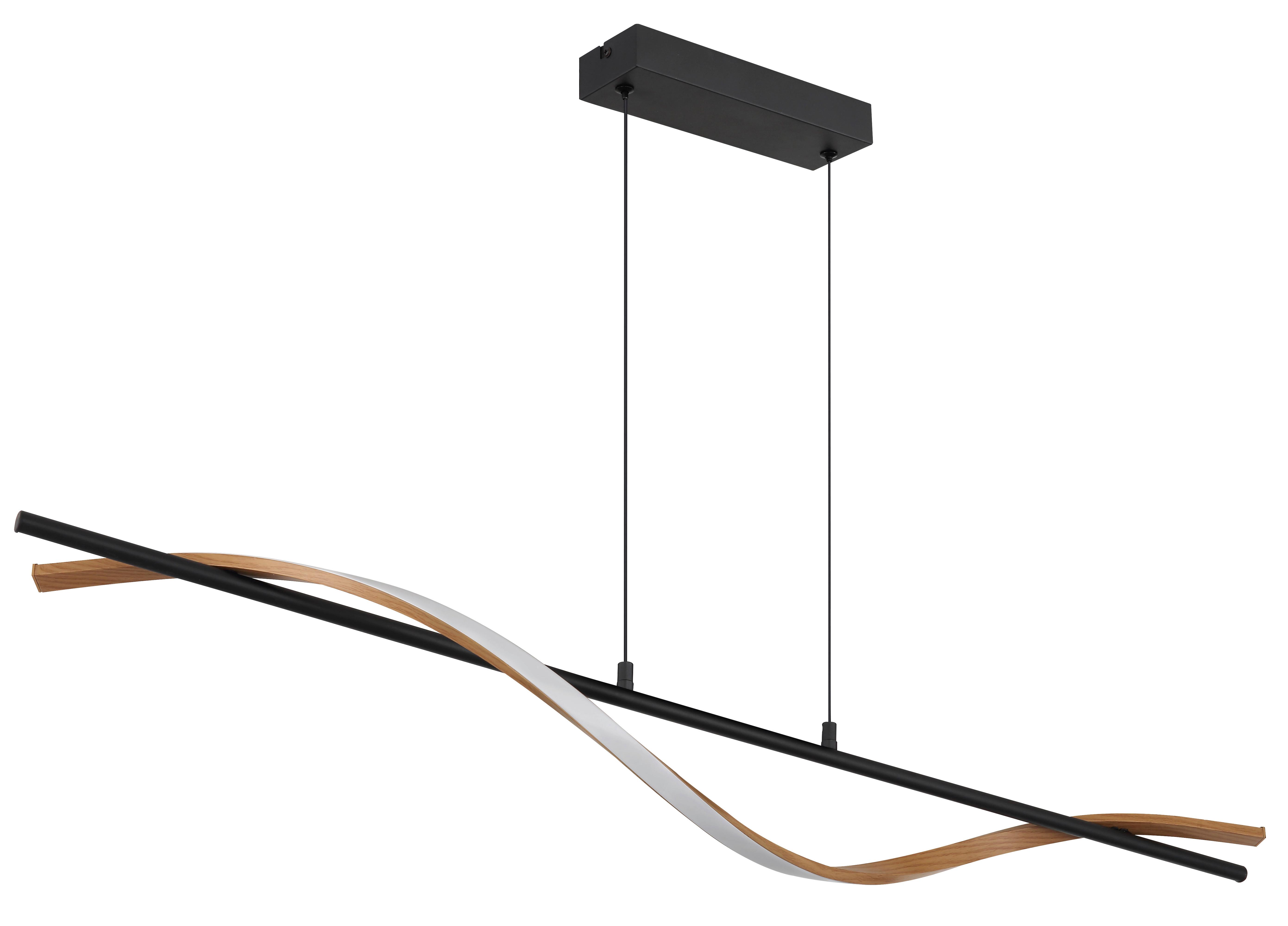 Led Svjetiljka Stropna 67354h Watkins - bijela/smeđa, Design, metal/plastika (115/14/120cm) - Globo