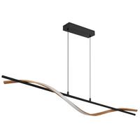 Led Svjetiljka Stropna 67354h Watkins - bijela/smeđa, Design, metal/plastika (115/14/120cm) - Globo